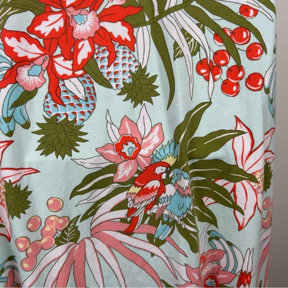 Talbots Floral Parrot Print Sleeveless Knit Maxi sz LP ResortWear Preppy Coastal - Picture 7 of 14